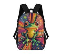 sinyumoney Frog Art Neon Tree Frog Wall Print Mochila Escolar Infantil Impresa En 3D, Mochila Informal De Moda Para Niños, Mochila De Viaje De Alta Capacidad Para Libros Para Niños 17inch