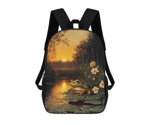 sinyumoney Frog at Sunset Mochila Escolar Impermeable Para Ordenador Portátil Para Adolescentes, Chicas, Chicos, Mujeres Y Hombres 17inch