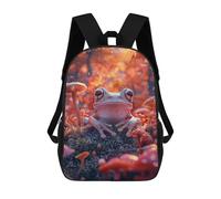 sinyumoney Frog in Autumn Forest Mochila Escolar Infantil Impresa En 3D Para Niños, Mochila De Viaje De Alta Capacidad, Mochilas Para Libros De 17 Pulgadas Para Niños