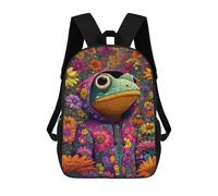 sinyumoney Frog in Floral Hoodie-2 Mochila Escolar, Mochila Para Portátil, Mochila Para Niños/niñas/adolescentes 17inch