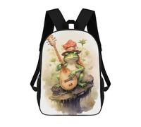Sinyumoney Frog Musician Mochila Escolar Impermeable Para Ordenador Portátil, Ideal Para Escuela, Trabajo Y Viajes, Frog Musician, 17"