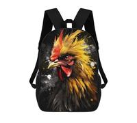 Sinyumoney Frog Musician Mochila Escolar Para Niños Impreso En 3D, Ideal Para Viajes Y Lecturas, Para Niños Y Estudiantes De Primaria, Golden Rooster Painting, 17"
