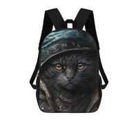 Sinyumoney Frog Musician Mochila Escolar Para Niños Impreso En 3D, Ideal Para Viajes Y Lecturas, Para Niños Y Estudiantes De Primaria, Cat Wearing A Hoodie, 17"