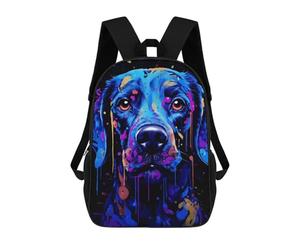 Sinyumoney Frog Musician Mochila Escolar Para Niños Impreso En 3D, Ideal Para Viajes Y Lecturas, Para Niños Y Estudiantes De Primaria, Neon Dog Retrato Painting, 17"