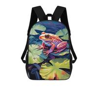 sinyumoney Frog on A Leaf Painting Mochila De Peluche Con Dibujos Animados, Mochila 3D Para Niños, Bolsa Escolar, Idea De Regalo De Cumpleaños Para Niños Y Niñas 17inch