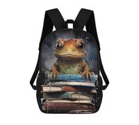 sinyumoney Frog on Books Mochila Escolar Infantil Impresa En 3D 17inch Mochilas De Moda Para Niños De Primaria Y Secundaria