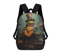 sinyumoney Frog Playing Guitar Mochila Escolar/de Trabajo/para Portátil Para Hombres, Mujeres Y Adolescentes 17inch