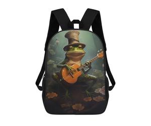 sinyumoney Frog Playing Guitar Mochila Escolar/de Trabajo/para Portátil Para Hombres, Mujeres Y Adolescentes 17inch