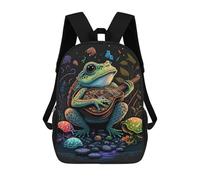 sinyumoney Frog Playing Guitar Mochilas Escolares Impresas En 3D, Mochila Escolar Informal Para Niños, Mochila Escolar De Moda Para Estudiantes De Secundaria 17inch