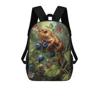 sinyumoney Frog with Blueberries in Nature Mochila De Viaje Resistente Al Agua, Bolsa Para Computadora Para Adolescentes, Niñas, Niños, Mujeres Y Hombres 17inch