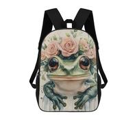 sinyumoney Frog with Flower Crown Mochila Escolar De Moda Para Estudiantes, Adecuada Para Niños Y Niñas, Mochila Informal Para Viajes Al Aire Libre, Esencial Para El Día A Día 17inch