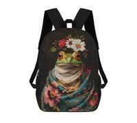 sinyumoney Frog with Flowers Mochila Escolar Secundaria Informal Para Viajes, Bolsos Escolares Para Adolescentes, Chicas, Chicos, Mujeres Y Hombres 17inch