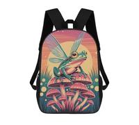 sinyumoney Frog with Wings on Mushrooms Mochila Escolar Impermeable Para Computadora Para Niñas, Niños Y Adolescentes 17inch