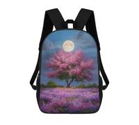 sinyumoney Full Moon Blossom Field Mochilas Para Niños 17inch Mochila Escolar Mochila Escolar Impresa En 3D Para Niños De Primaria Y Secundaria