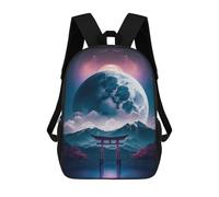 sinyumoney Full Moon in Japanese Mochila Infantil, Mochila Escolar Infantil, Mochilas Escolares Impresas En 3D Para Niños Y Estudiantes Adolescentes 17inch