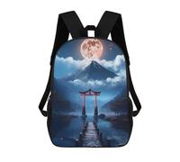 sinyumoney Full Moon over Fuji Mochila, Mochila Escolar Impresa En 3D, Bolsa Para El Almuerzo Escolar, Mochila De Viaje, Mochila Para Amigos, Mochila Escolar Para Niñas Y Niños 17inch
