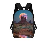 sinyumoney Full Moon Over Monument Valley Mochilas Infantiles Impresas En 3D Para Niños. Mochilas De Viaje De Moda Para Niños. Mochila Escolar Para Estudiantes De Primaria Y Secundaria.