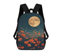 sinyumoney Full Moon Poppy Field Mochila Escolar Infantil De 17 Pulgadas Con Estampado 3D, Mochila Moderna Para Niños, Mochilas De Viaje, Bolsas Para Libros, Mochila Escolar Infantil