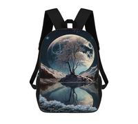 sinyumoney Full Moon Reflections Mochila Escolar, De Negocios, Para Portátil, Unisex, Informal, Para Adolescentes, Chicas, Chicos, Mujeres Y Hombres 17inch