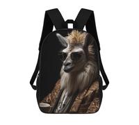 sinyumoney Funky Llama in Suit Mochila Escolar Resistente Al Agua - Perfecta Para Viajes, Trabajo Y Uso Diario 17inch
