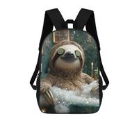 sinyumoney Funny Animal Sloth Wellness & Spa Day, Relaxing Bubble Bath Mochila Escolar Infantil Impresa En 3D Para Niños, Mochilas De Viaje, Bolsas Para Libros, Mochila Escolar Infantil 17inch