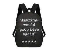 sinyumoney Funny Bathroom Review Art Mochilas Impresas En 3D Para Niños, Mochila Escolar, Mochila Informal Para Exteriores, Mochila Informal De Moda Para Niños, Lindas Bolsas De Viaje 17inch