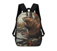 sinyumoney Funny Beaver Catching Fish Mochila Escolar Resistente Al Agua, Mochila Escolar De Negocios Para Niños/niñas/adolescentes 17inch
