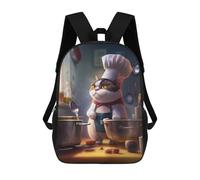 sinyumoney Funny Cat Chef Cook Mochila Escolar Impresa En 3D Para Niños, Mochila Escolar Informal De Moda Para Viajes Para Niños Y Estudiantes 17inch