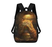 sinyumoney Funny Cat Hamburger Mochila Infantil Escolar Para Niños Con Estampado 3D De Dibujos Animados, Mochila Escolar Para Estudiantes, Mochila Para Portátil Para Niños Y Niñas 17inch