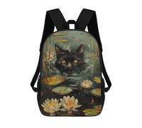 sinyumoney Funny Cat Hiding in Water Mochila Infantil Con Impresión 3D, Mochila Escolar Para Niños, Mochila Informal Divertida Para Niños Y Adolescentes 17inch