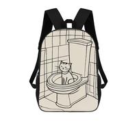 sinyumoney Funny Cat in Toilet Poster Mochila De Negocios Resistente Para Portátil Para Niñas, Niños Y Adolescentes 17inch