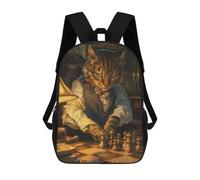 sinyumoney Funny Cat Playing Chess Mochilas Para Niños Y Estudiantes, Mochilas Escolares Impresas En 3D, Mochilas Para Estudiantes De Primaria Y Secundaria Para Niños Y Niñas 17inch