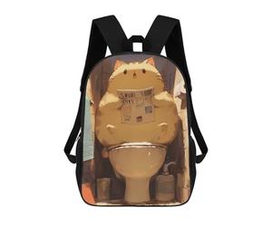 sinyumoney Funny Comical Cat Toilet Mochilas Mochilas Infantiles Mochila Escolar Mochila Escolar Infantil Impresa En 3D Mochilas De Viaje De Moda Para Niños De Primaria Y Secundaria 17inch