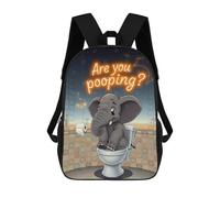 sinyumoney Funny Elephant on Toilet Mochilas Infantiles Impresas En 3D, Mochilas De Moda Informales, Mochilas De Viaje Bonitas, Mochilas Informales Para Exteriores Para Niños Y Niñas 17inch