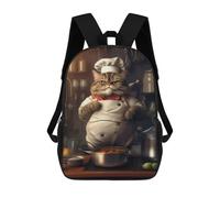 sinyumoney Funny Fat Cat Cook Mochila Escolar Impresa En 3D Para Niños Y Niñas, Mochila Escolar, Mochila De Viaje Para Niños 17inch