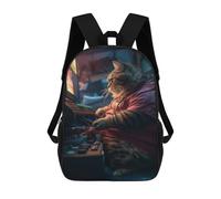 sinyumoney Funny Fat Hacker Cat Nerd Mochila Escolar Infantil Con Impresión 3D, Mochila Escolar Informal Para Niños De Primaria Y Secundaria 17inch