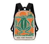 sinyumoney Funny Frog Travel Art Mochila Escolar Impresa En 3D 17inch Mochilas De Moda Para Niños, Mochilas Escolares Para Niños De Primaria Y Secundaria