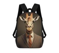 sinyumoney Funny Giraffe in A Suit Mochila Escolar De 17 Pulgadas Para Adolescentes, Con Estampado 3D, Ajustable Y Con Bolsillos, Ideal Para Niños, Niñas Y Estudiantes.