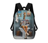 sinyumoney Funny Giraffe Using Toilet Mochila Escolar Mochila De Día Mochila De Negocios Mochila Impermeable Para Libros Para Hombres/mujeres 17inch