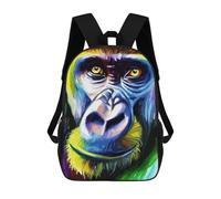 sinyumoney Funny Gorilla Face Art Mochila Infantil, Mochila Escolar Impresa En 3D, Mochila Para Niños Y Niñas, Mochila Escolar Ajustable Para La Escuela Primaria 17inch