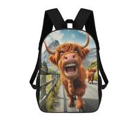 sinyumoney Funny Highland Cow Glencoe Mochilas Para Niños Mochila Escolar De Moda Mochila Escolar Impresa En 3D Para Niños Estudiantes De Primaria Y Secundaria 17inch