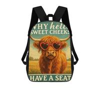 sinyumoney Funny Highland Cow Toilet Humour Mochilas Infantiles Mochila Escolar Impresa En 3D Para Niños Mochilas De Viaje Bolsas Para Libros Para Niños 17inch Mochila Escolar