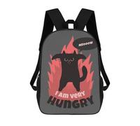 sinyumoney Funny I Am Hungry Cat Mochila Escolar Infantil Impresa En 3D Para Niños, Mochilas De Viaje De Alta Capacidad, Bolsas Para Libros, Mochila Escolar Infantil 17inch