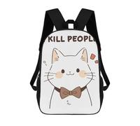 sinyumoney Funny I Kill People Cat Mochila Infantil Para Niñas, Mochila Escolar 3D, Mochila Para Niños Pequeños, Mochila Informal De Día, Mochila Escolar De Moda 17inch