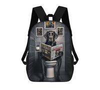 sinyumoney Funny Labrador on Toilet Mochila Escolar Impresa En 3D Para Niños Y Niñas, Mochila Escolar, Mochila De Viaje Para Niños 17inch
