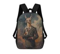 sinyumoney Funny Llama Suit Coffee Mochila Ligera Informal Para El Día A Día, Mochila Escolar Para El Campus, Actividades Al Aire Libre, Viajes Y Deportes 17inch