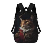 sinyumoney Funny Napoleon Emperor Cat Mochilas Impresas En 3D 17inch Mochila Escolar Infantil Para Exteriores, Mochila Informal De Día, Bolsas De Viaje Informales Para Estudiantes De Secundaria