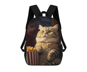 sinyumoney Funny Popcorn Cat Mochila Escolar Infantil Impresa En 3D Para Niños, Mochilas De Viaje De Alta Capacidad, Bolsas Para Libros, Mochila Escolar Infantil 17inch
