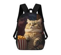sinyumoney Funny Popcorn Cat Mochila Infantil Con Impresión 3D, Mochila Escolar Para Niños, Mochila Informal Divertida Para Niños Y Adolescentes 17inch