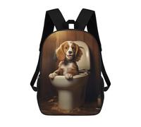 sinyumoney Funny Puppy in Toilet Mochila Escolar De Moda Para Estudiantes, Adecuada Para Niños Y Niñas, Mochila Informal Para Viajes Al Aire Libre, Esencial Para El Día A Día 17inch